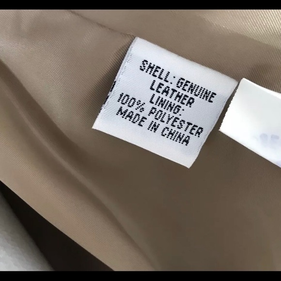 Tan gold leather crop jacket - Picture 4 of 5